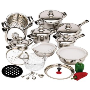 28-piece 12-element stainless steel cookware